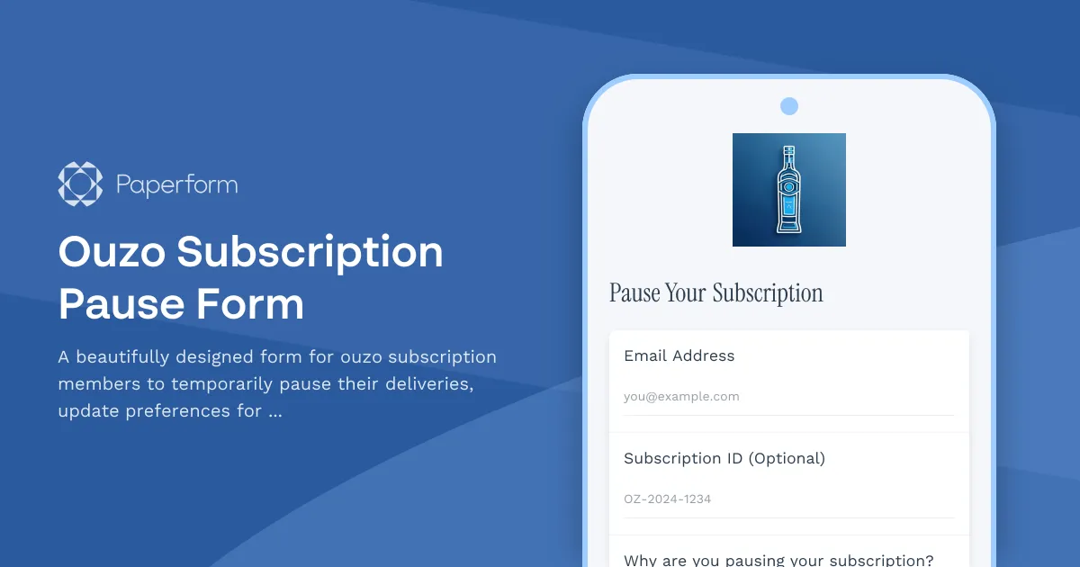 Ouzo Subscription Pause Form