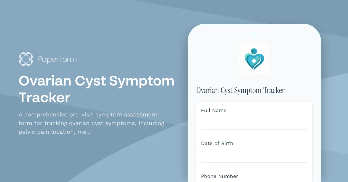 Ovarian Cyst Symptom Tracker