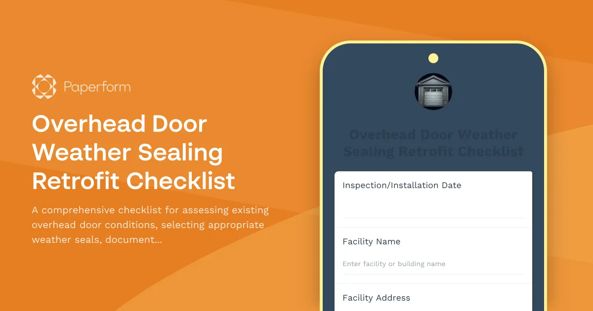Overhead Door Weather Sealing Retrofit Checklist