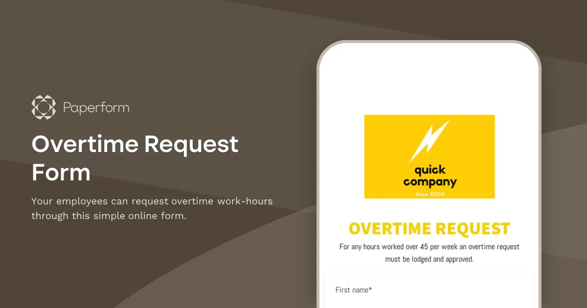Overtime Request Form