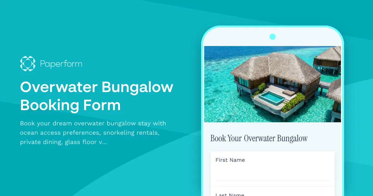 Overwater Bungalow Booking Form