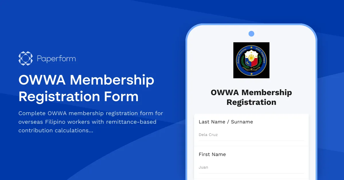 OWWA Membership Registration Form