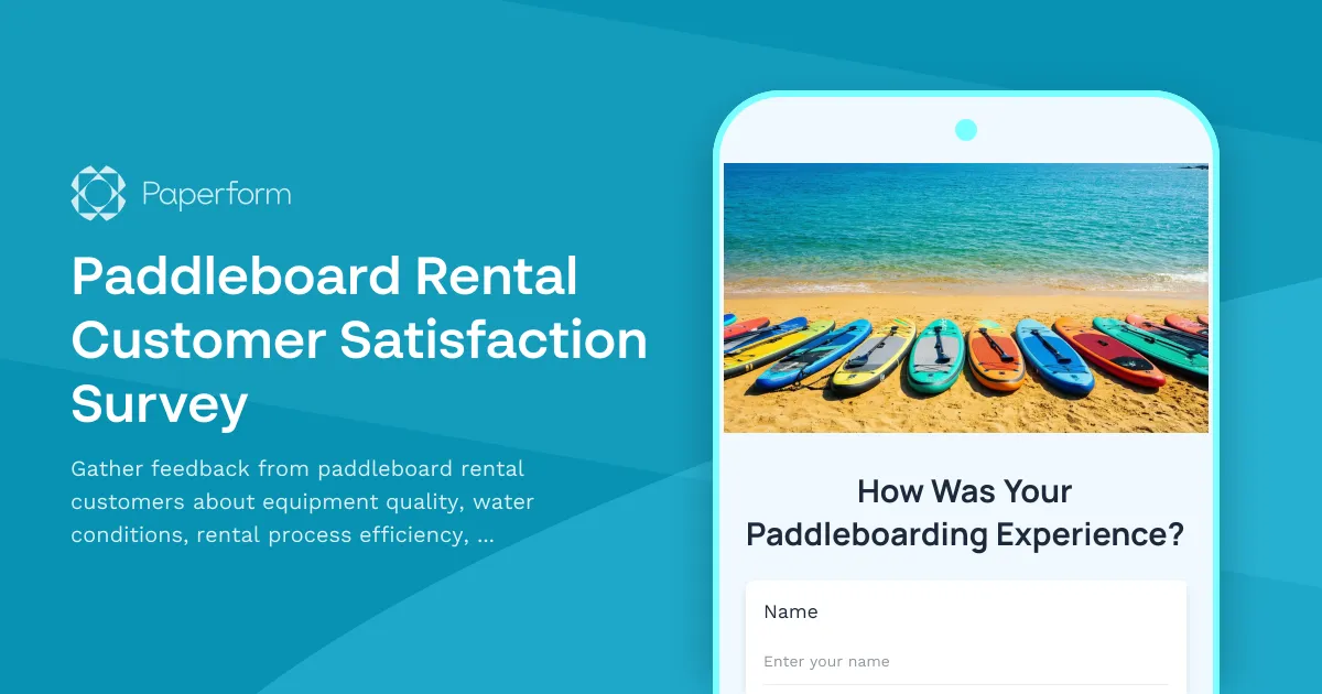 Paddleboard Rental Customer Satisfaction Survey