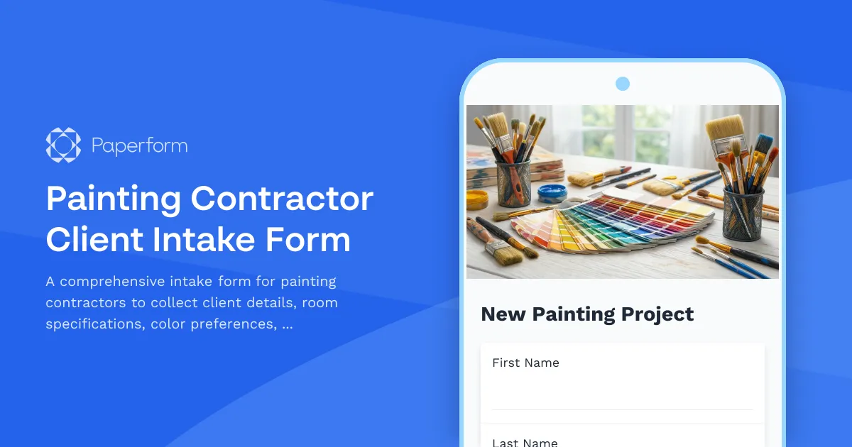Painting Contractor Client Intake Form