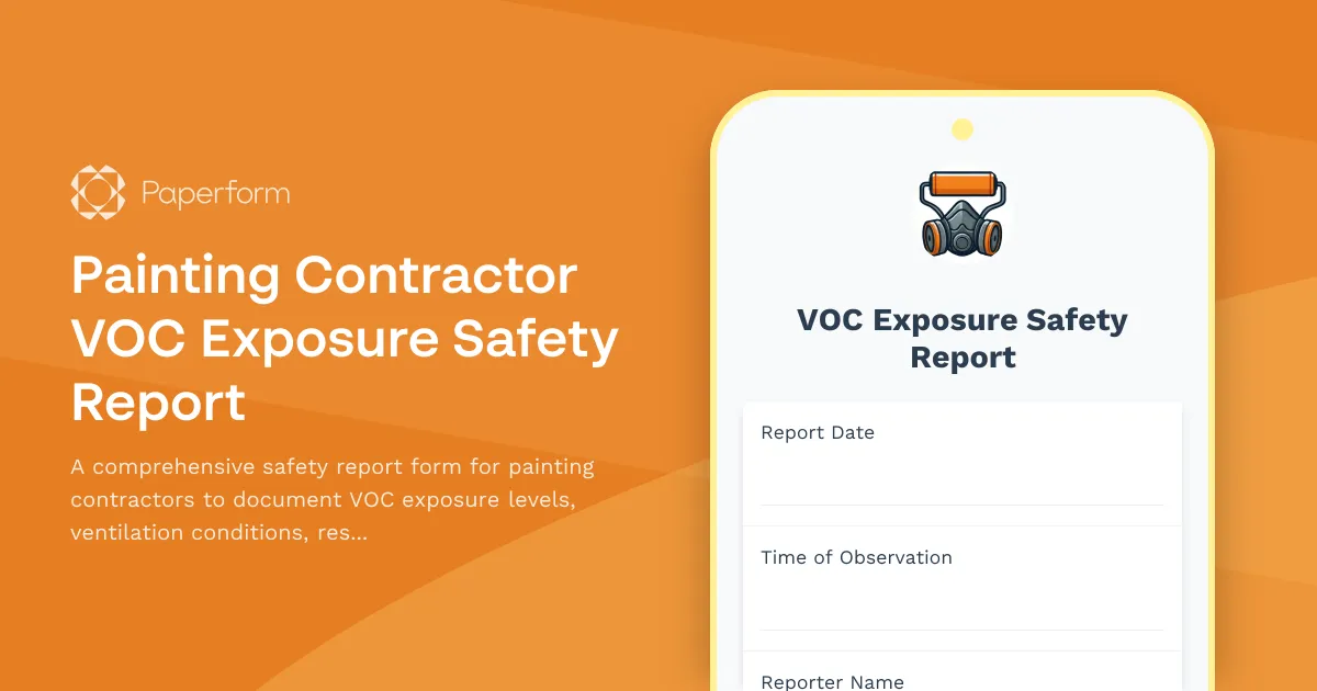 Painting Contractor VOC Exposure Safety Report