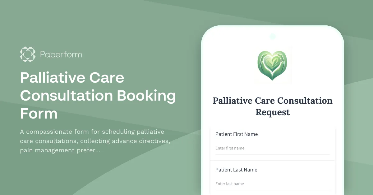 Palliative Care Consultation Booking Form
