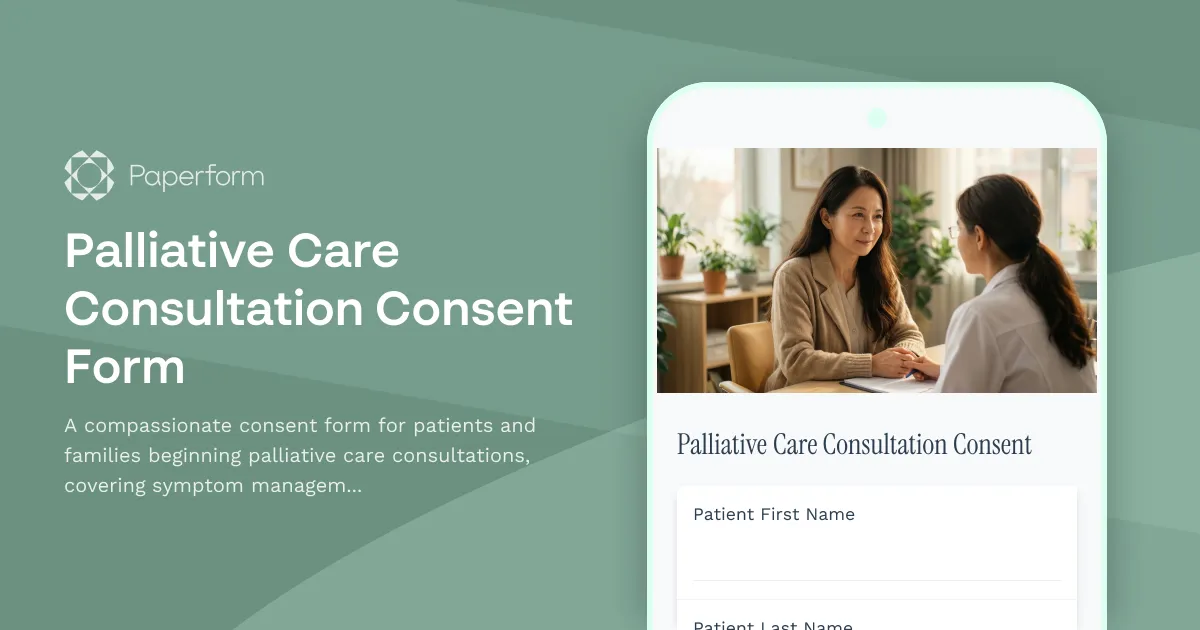 Palliative Care Consultation Consent Form