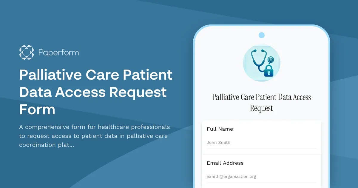 Palliative Care Patient Data Access Request Form