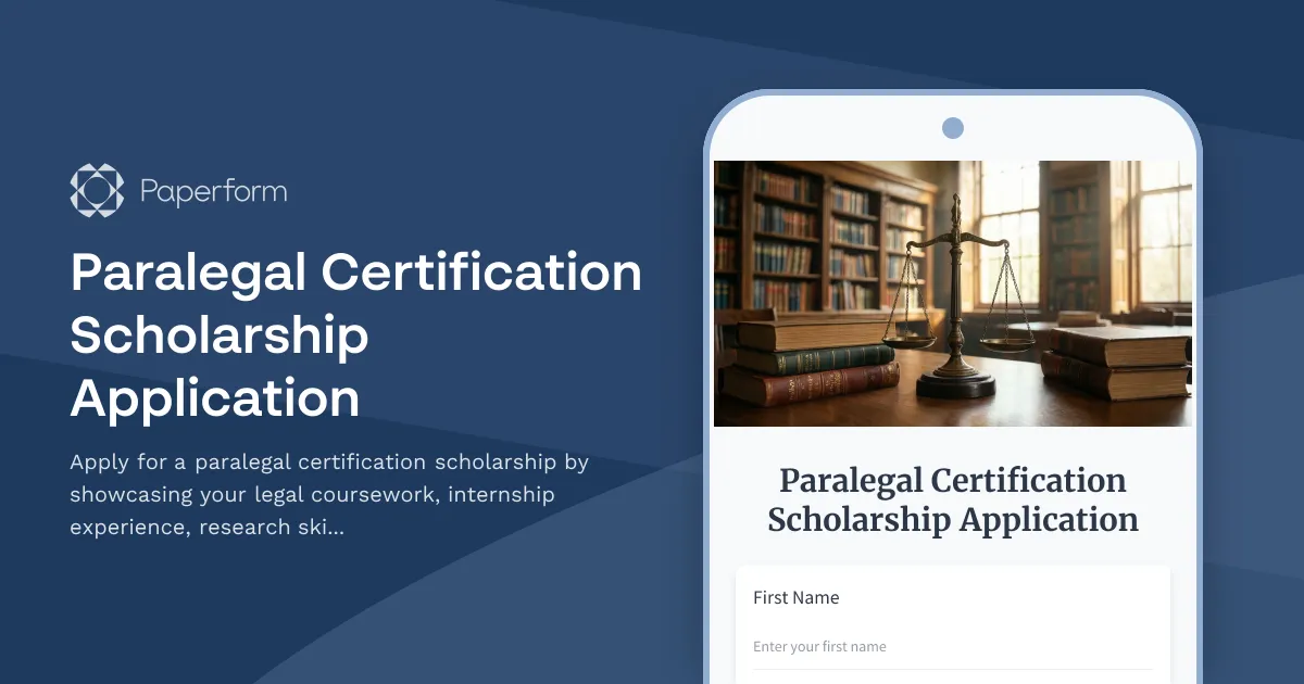 Paralegal Certification Scholarship Application
