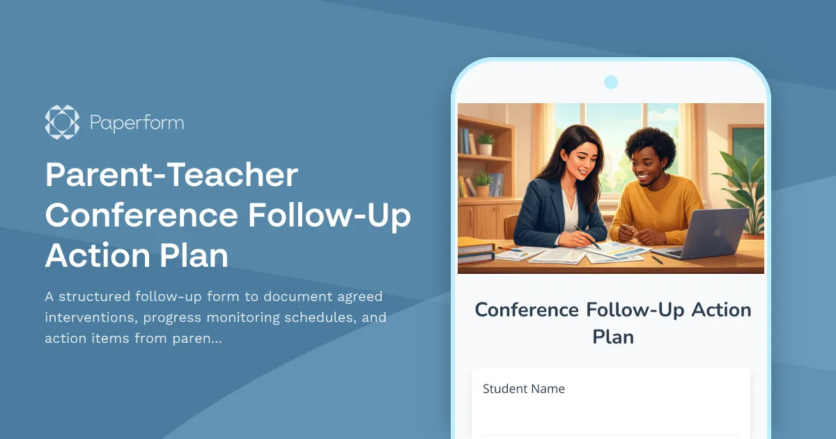 Parent-Teacher Conference Follow-Up Action Plan