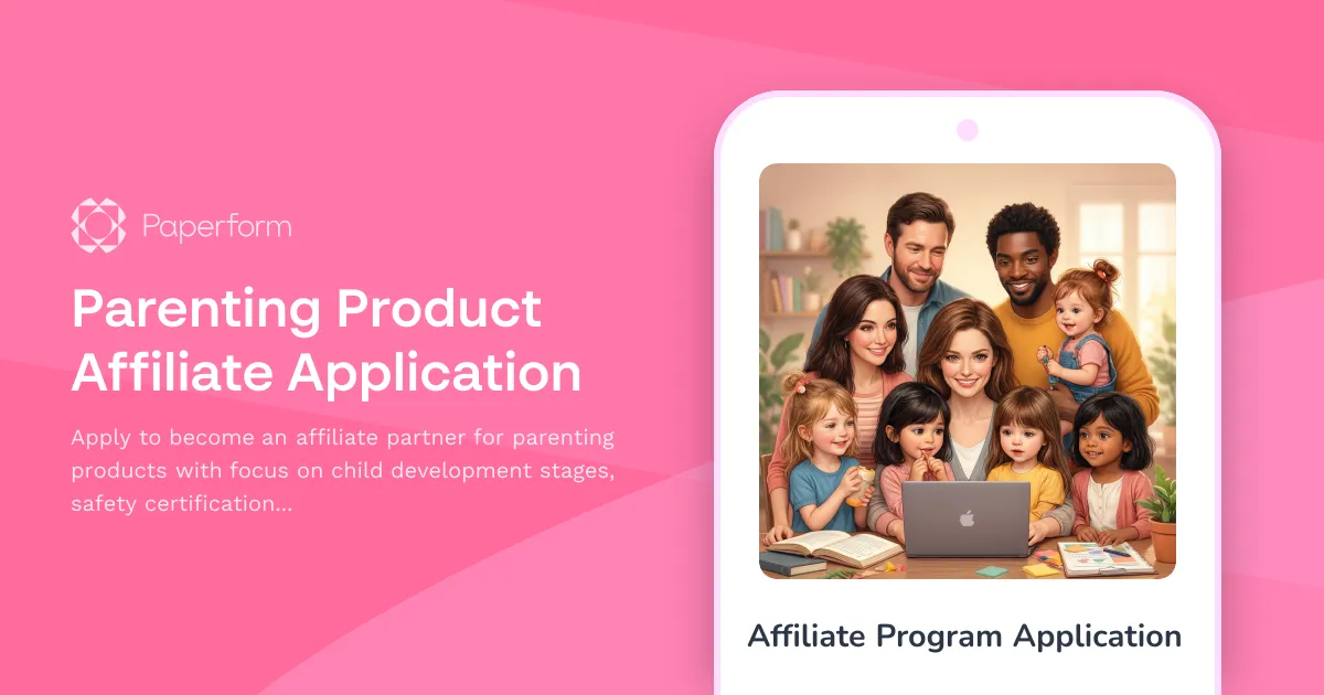 Parenting Product Affiliate Application