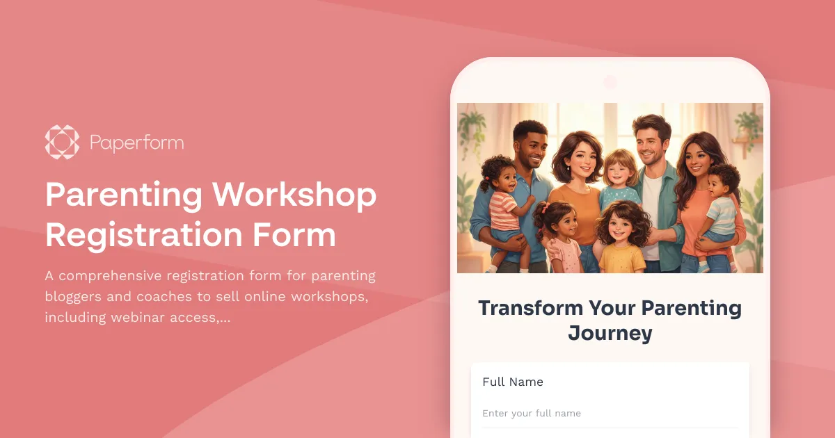 Parenting Workshop Registration Form