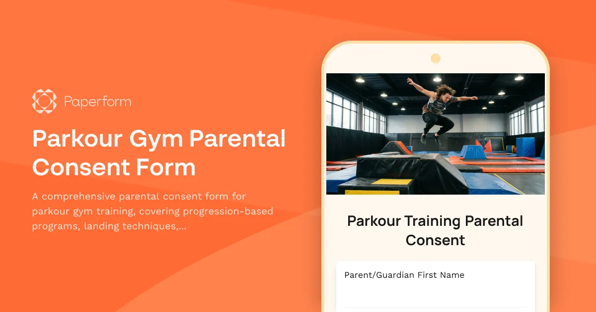 Parkour Gym Parental Consent Form