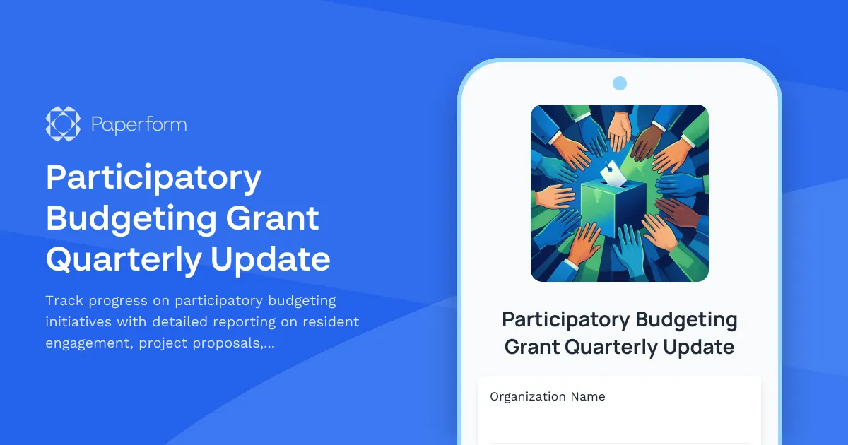 Participatory Budgeting Grant Quarterly Update