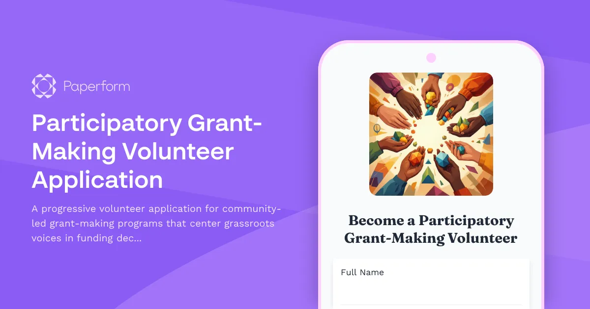 Participatory Grant-Making Volunteer Application