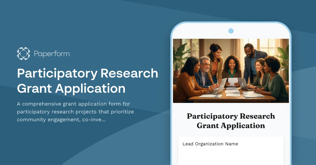 Participatory Research Grant Application