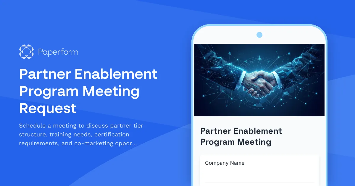 Partner Enablement Program Meeting Request