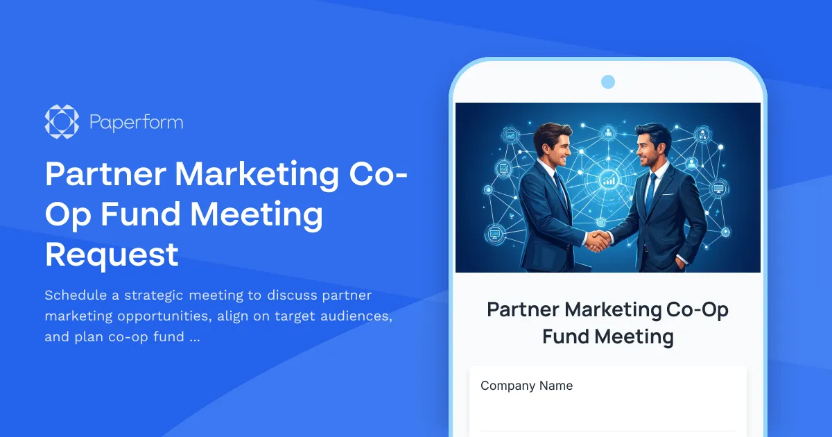 Partner Marketing Co-Op Fund Meeting Request