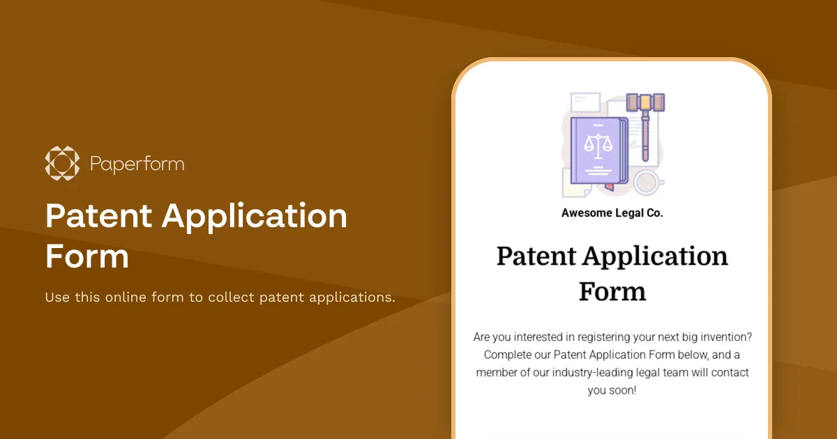 Patent Application Form