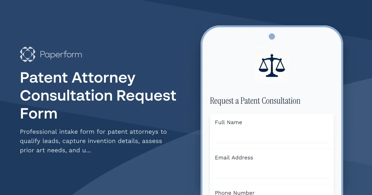 Patent Attorney Consultation Request Form