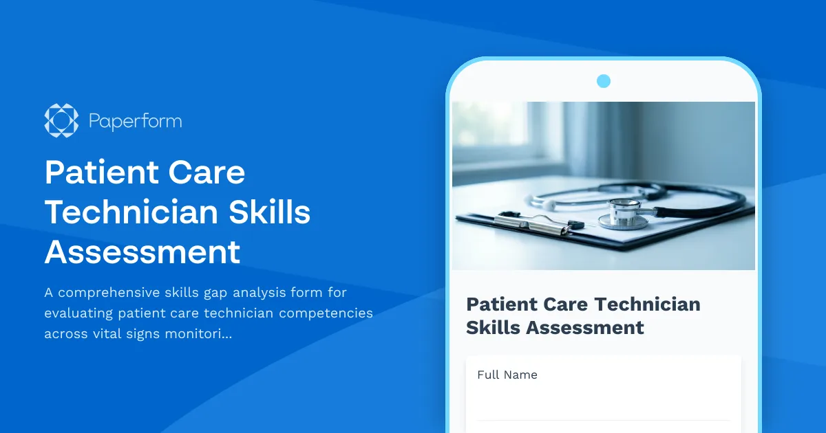 Patient Care Technician Skills Assessment