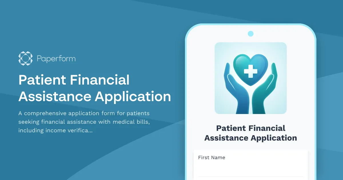 Patient Financial Assistance Application