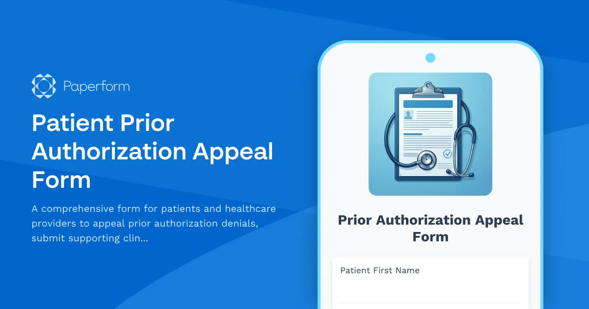 Patient Prior Authorization Appeal Form