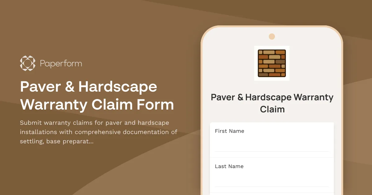 Paver & Hardscape Warranty Claim Form