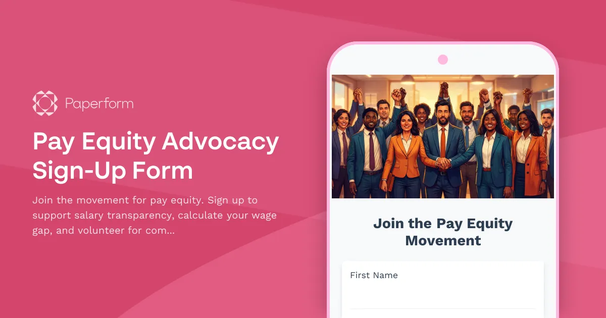 Pay Equity Advocacy Sign-Up Form
