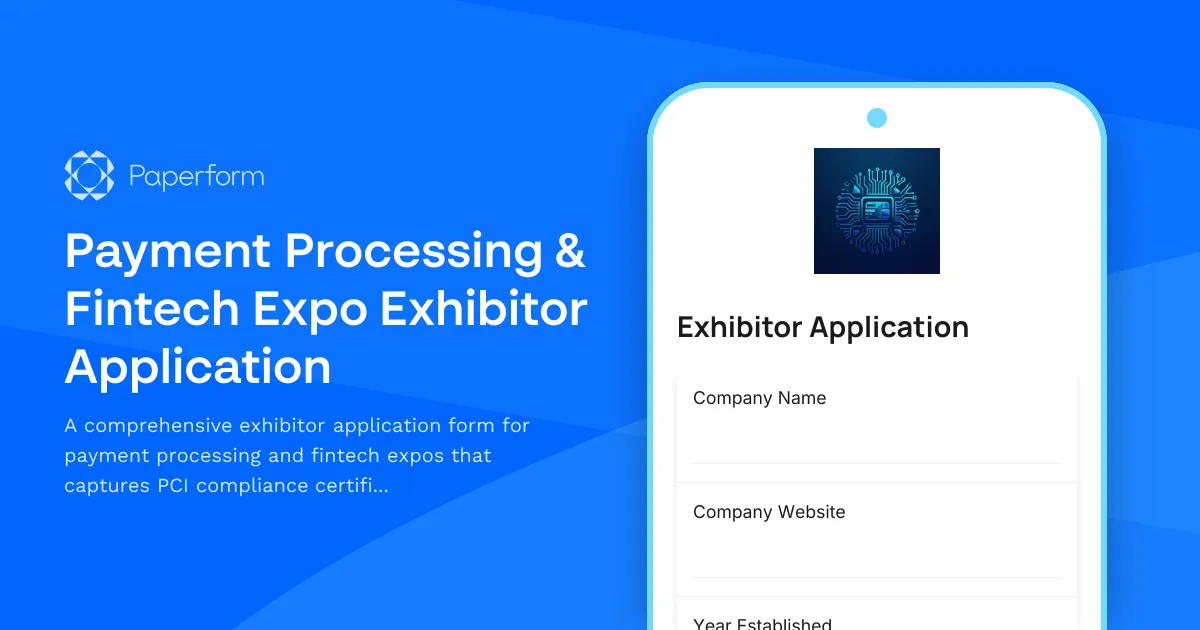 Payment Processing & Fintech Expo Exhibitor Application