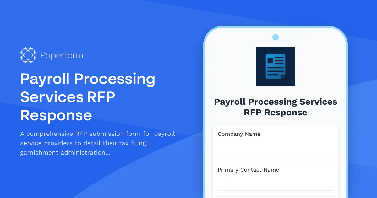 Payroll Processing Services RFP Response