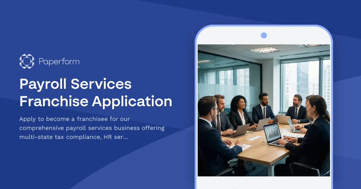 Payroll Services Franchise Application