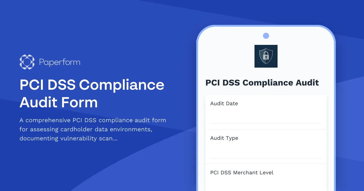 PCI DSS Compliance Audit Form