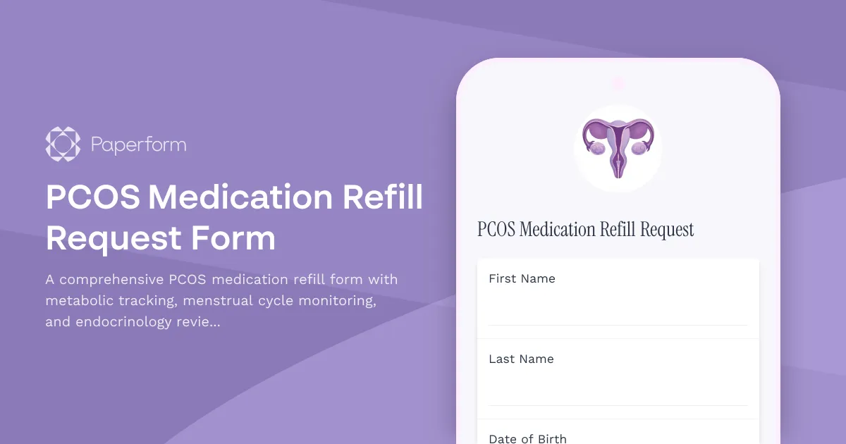 PCOS Medication Refill Request Form