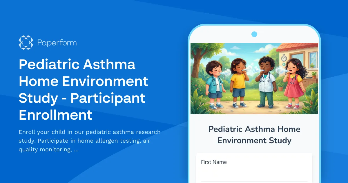 Pediatric Asthma Home Environment Study - Participant Enrollment