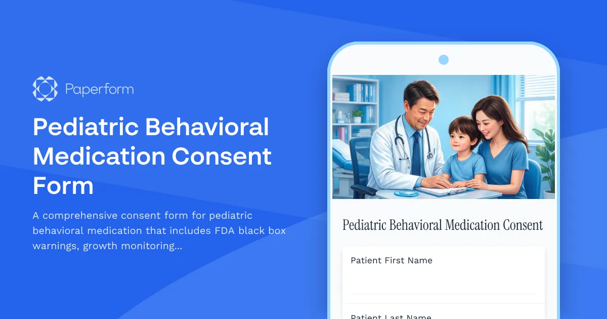 Pediatric Behavioral Medication Consent Form