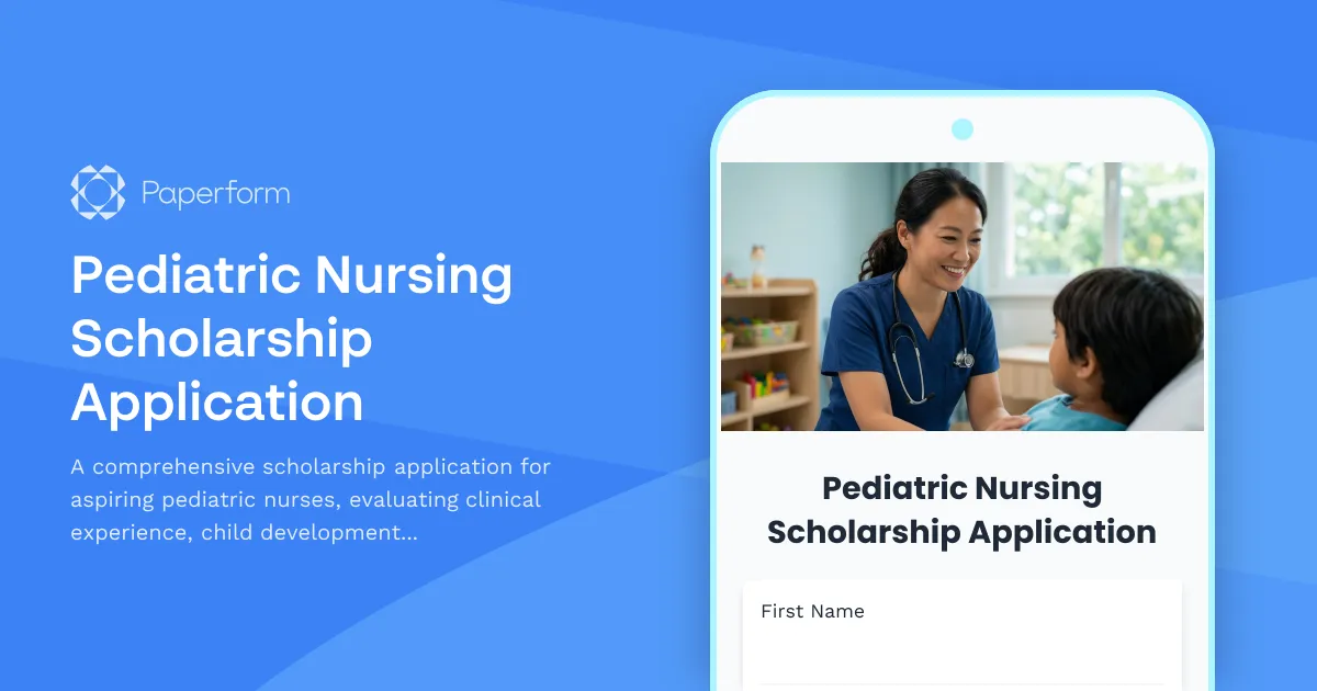 Pediatric Nursing Scholarship Application