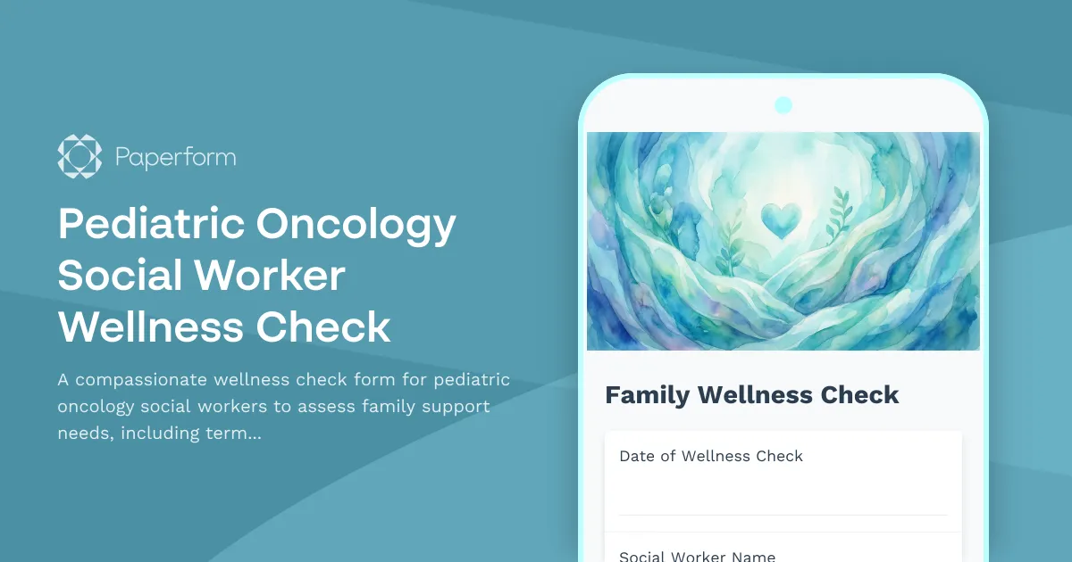 Pediatric Oncology Social Worker Wellness Check