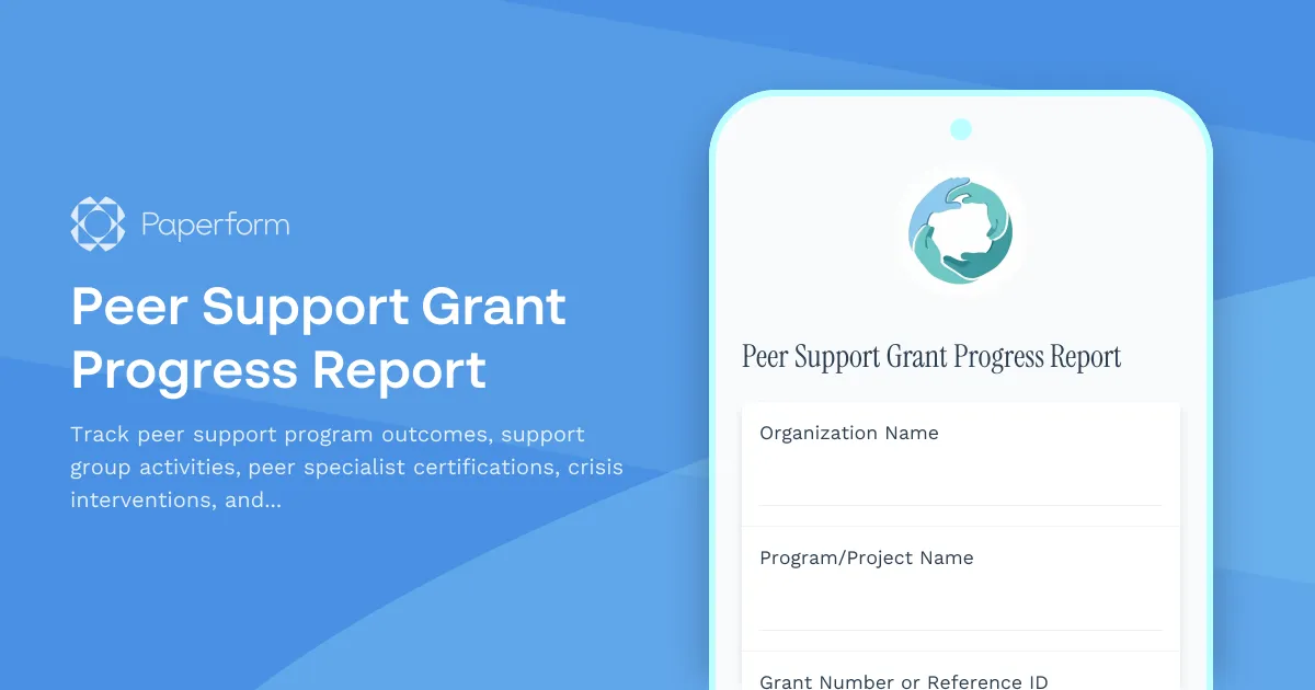 Peer Support Grant Progress Report