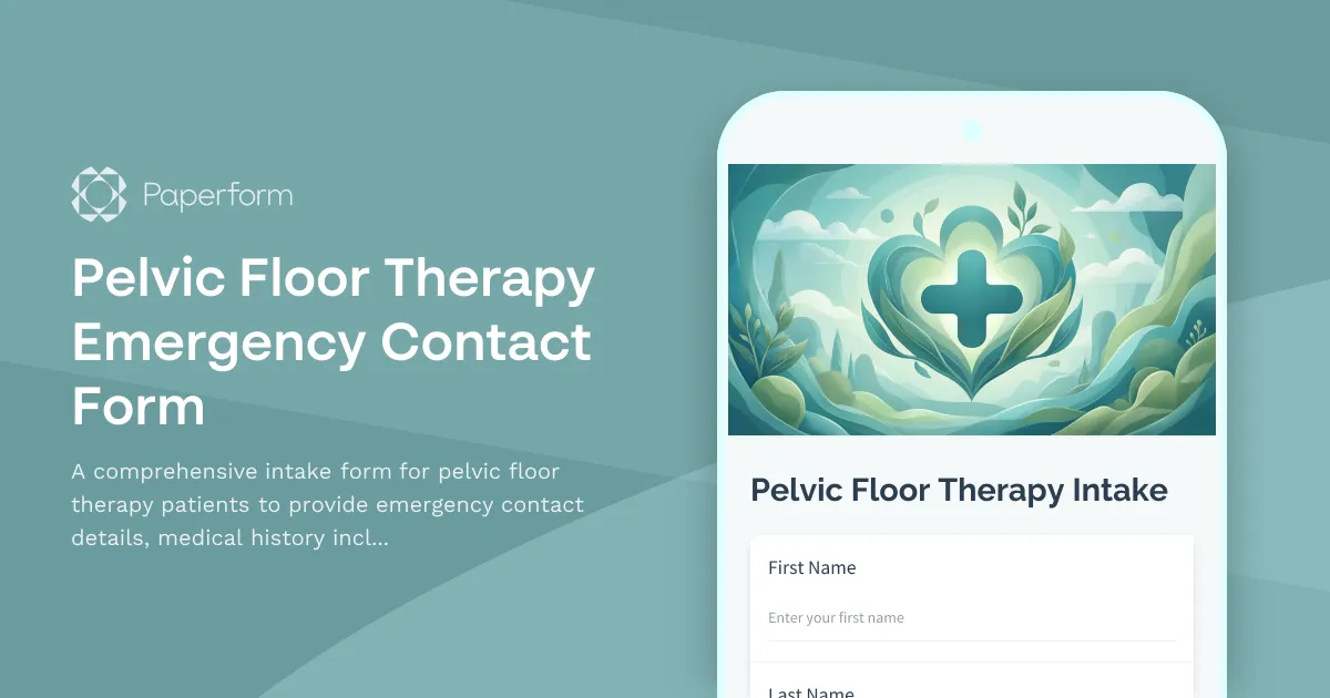 Pelvic Floor Therapy Emergency Contact Form