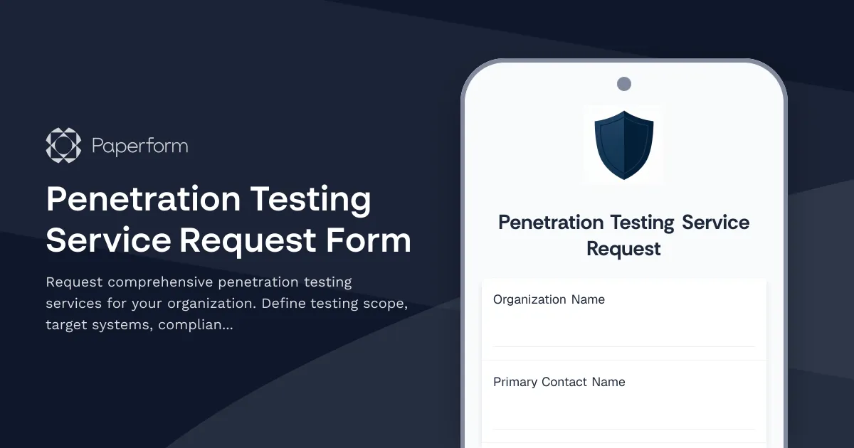 Penetration Testing Service Request Form