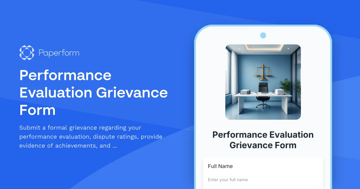 Performance Evaluation Grievance Form