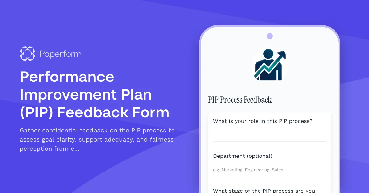 Performance Improvement Plan (PIP) Feedback Form