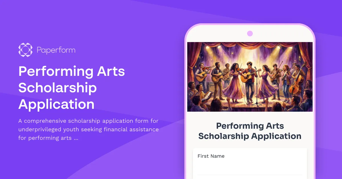 Performing Arts Scholarship Application