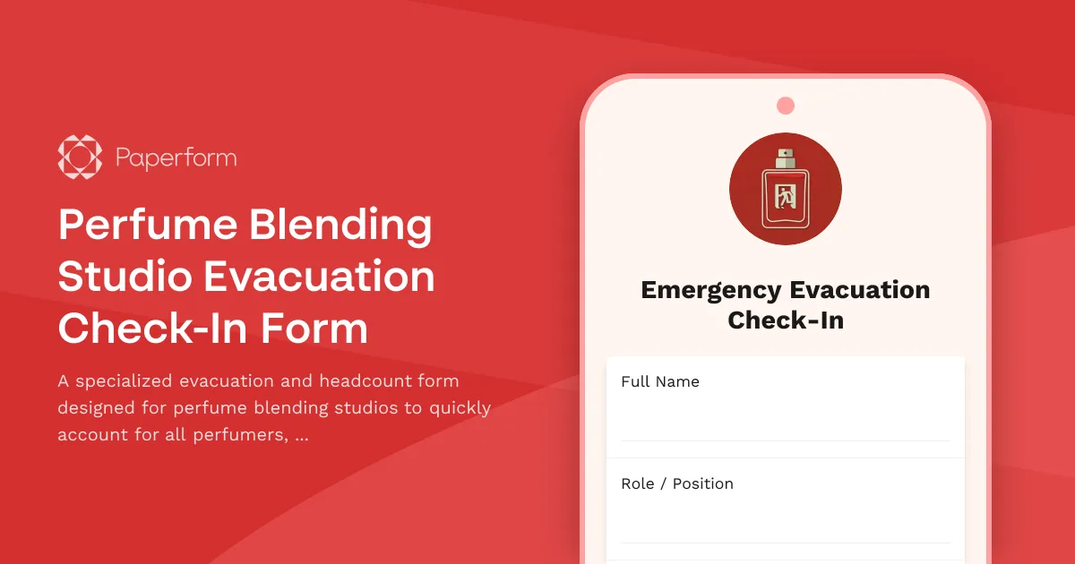 Perfume Blending Studio Evacuation Check-In Form