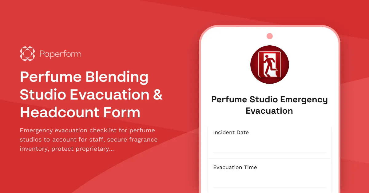 Perfume Blending Studio Evacuation & Headcount Form