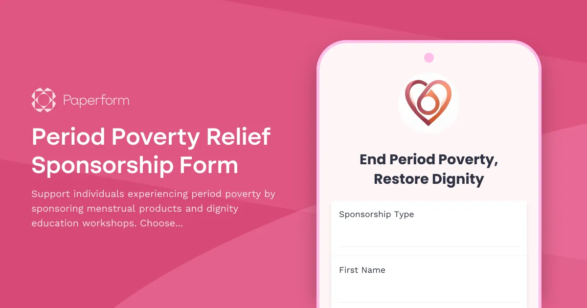 Period Poverty Relief Sponsorship Form