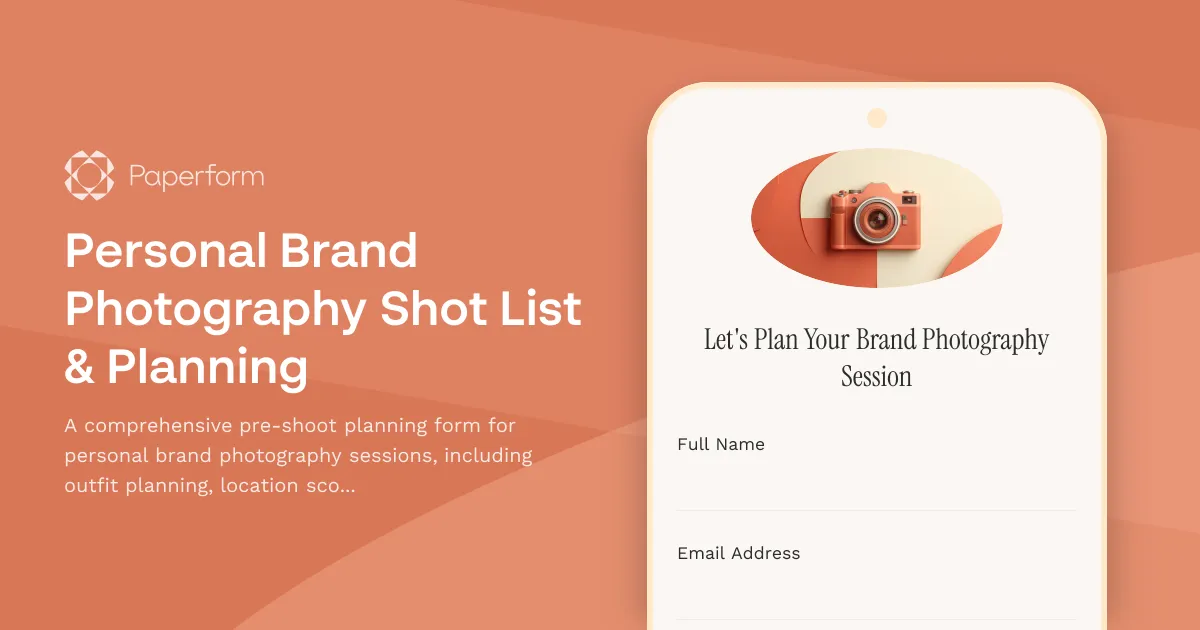 Personal Brand Photography Shot List & Planning