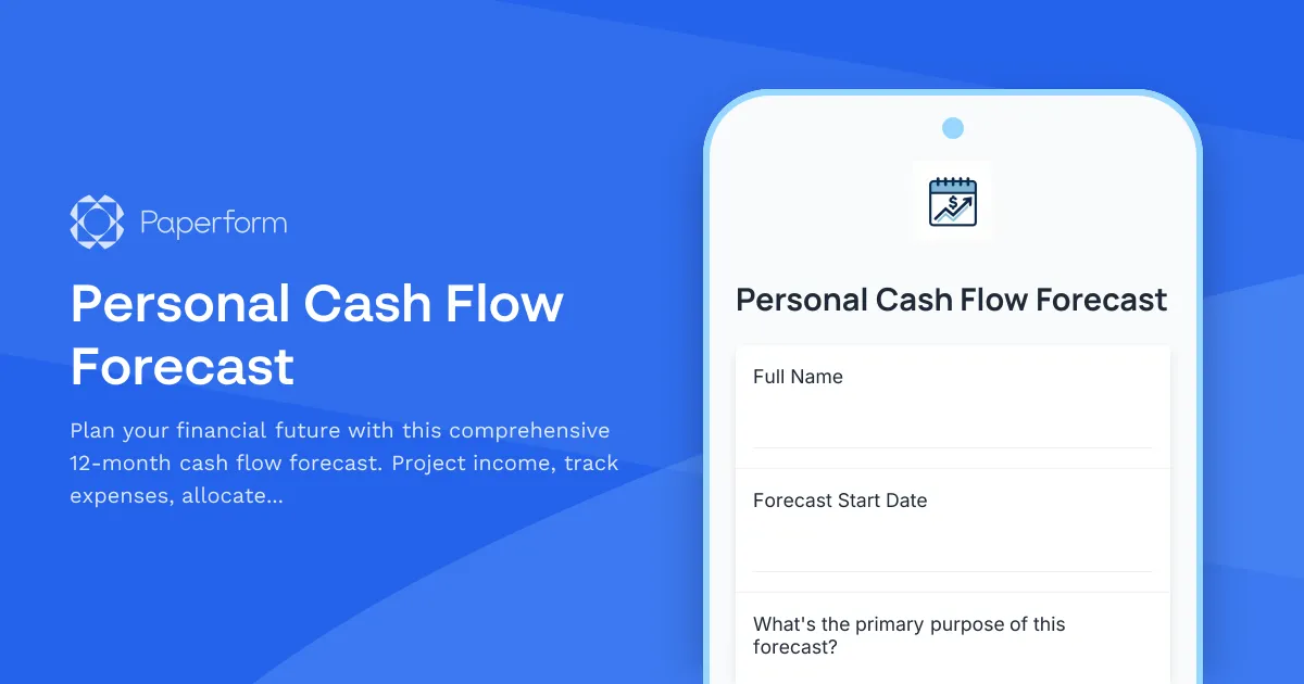 Personal Cash Flow Forecast
