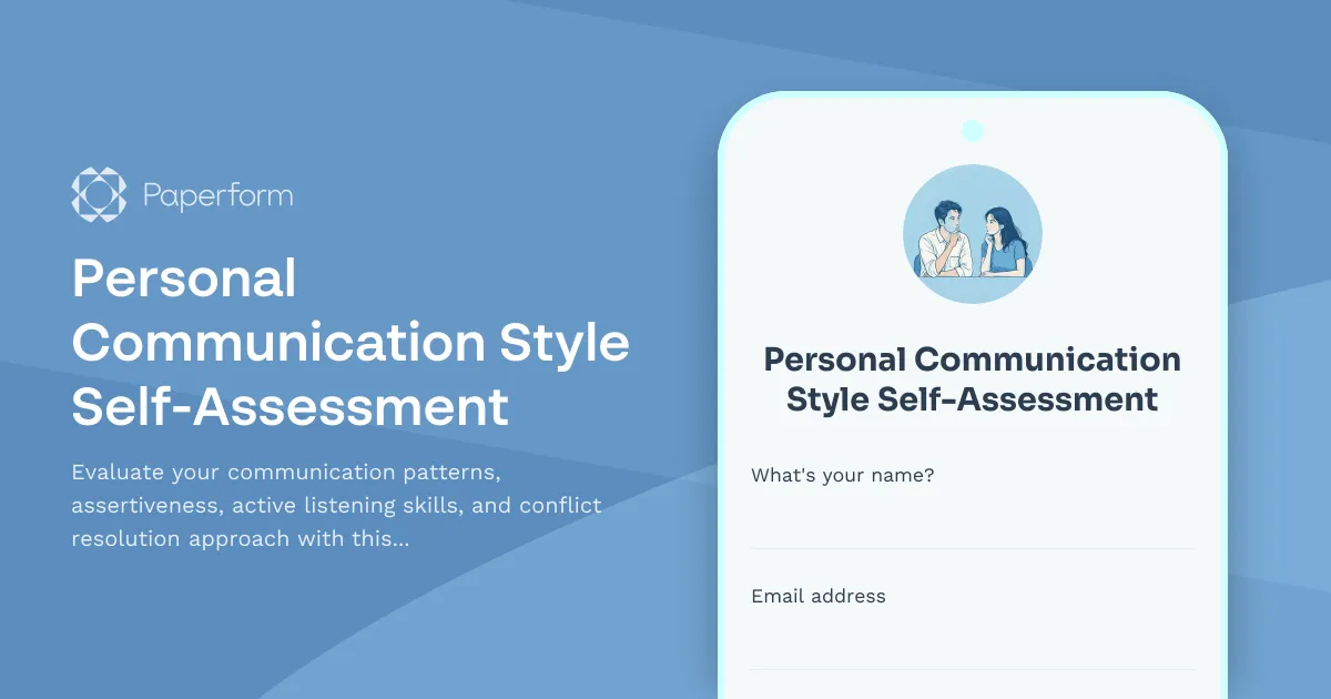 Personal Communication Style Self-Assessment